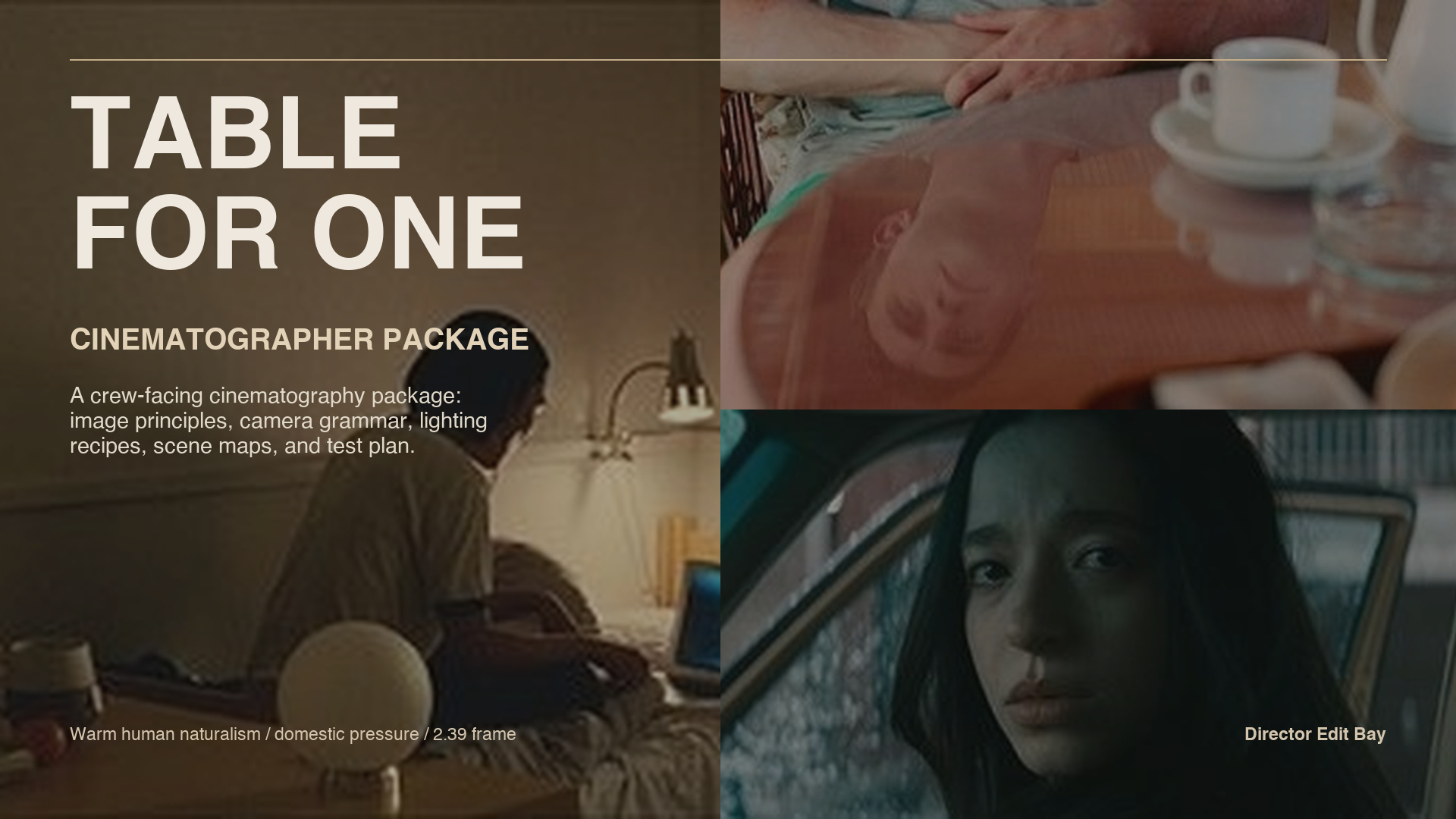 Table For One cinematographer package cover